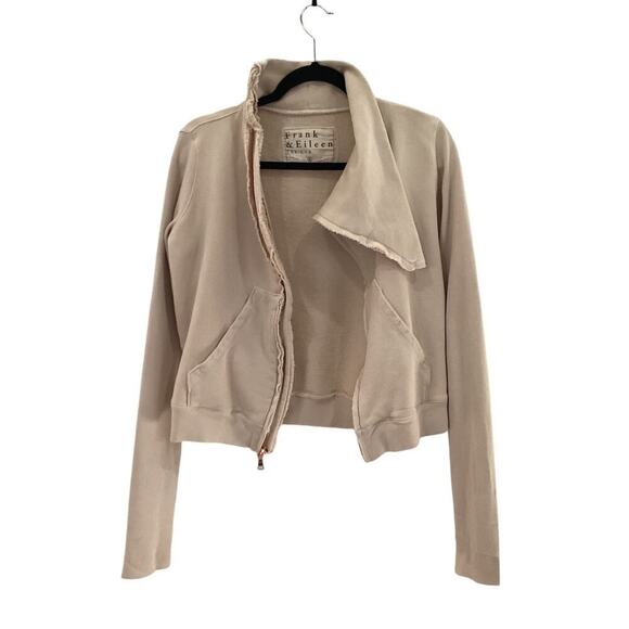 Frank & Eileen Tee Lab Side Zip Fleece Jacket In Dirty Ballerina Size Small - Picture 7 of 15
